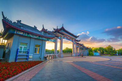 中国亭园夏日