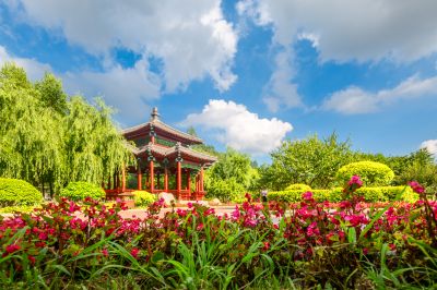 中国亭园夏日