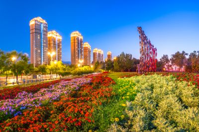 暮色中的哈尔滨音乐公园