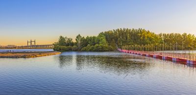 市政府广场一湖三岛秋色