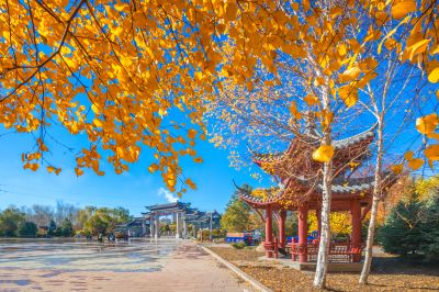 中国亭园的深秋美景1