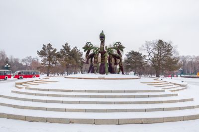 雪中的太阳岛