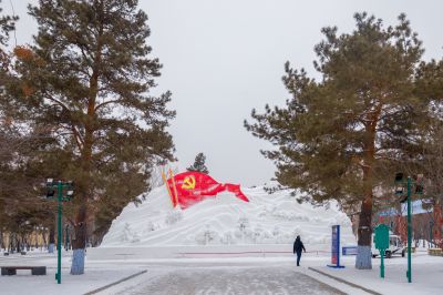 雪中的太阳岛