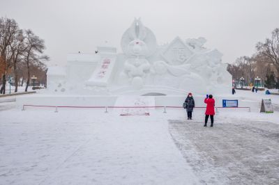 雪中的太阳岛