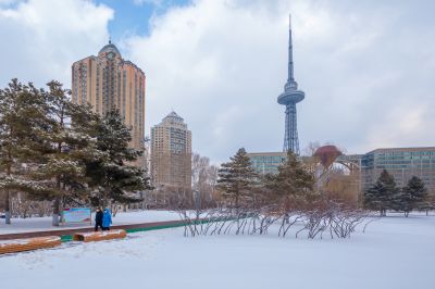 春雪后的湘江公园1