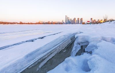 外滩湿地江畔冬景