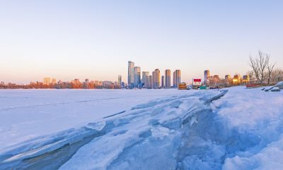 外滩湿地江畔冬景