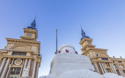 音乐公园大雪人制作中