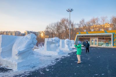 劳动公园大雪人