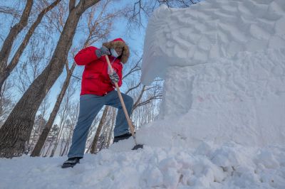 第九届黑龙江省大学生雪雕比赛完美收官