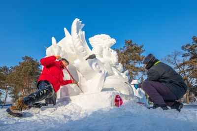 第九届黑龙江省大学生雪雕比赛完美收官