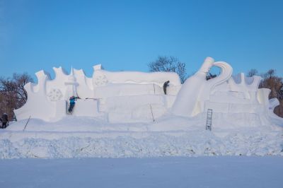 太阳岛雪博会雪雕持续上新1