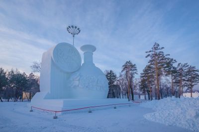 太阳岛雪博会雪雕持续上新1