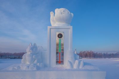 太阳岛雪博会雪雕持续上新1