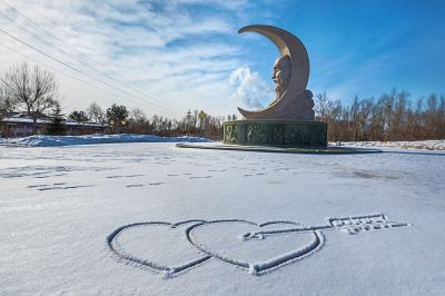 春雪后的中国亭园