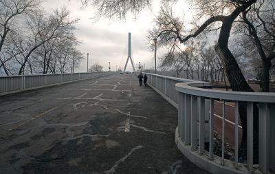 太阳岛初春江畔景色