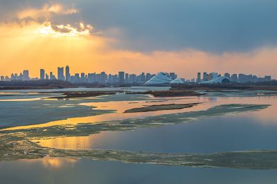 江畔初春风景