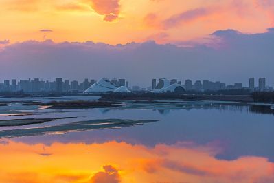 江畔初春风景