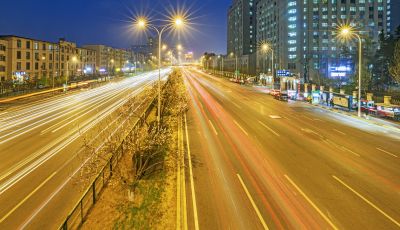 和兴路夜色春花