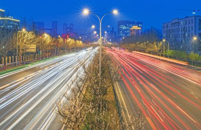和兴路夜色春花