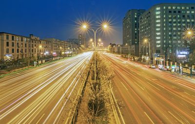 和兴路夜色春花