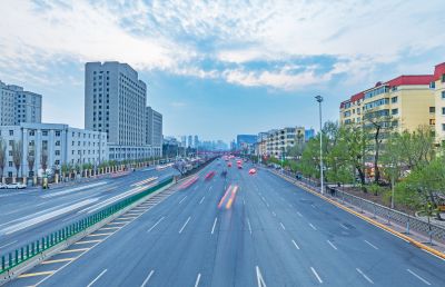 和兴路夜色春花