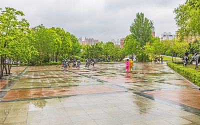 雨中的金河公园