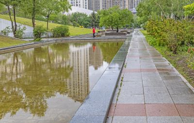 雨中的金河公园