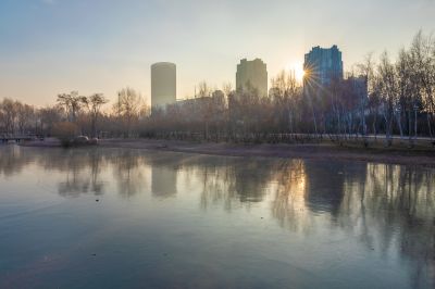 初冬丁香公园风景