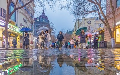 冬雨中的中央大街 