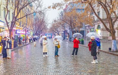冬雨中的中央大街 
