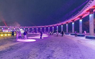 道里区雪后夜色 