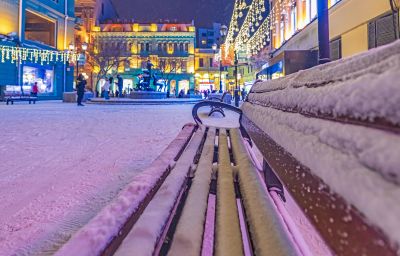 中央大街雪后夜色