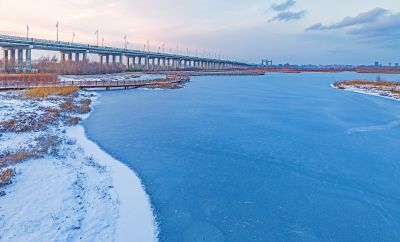雪后的外滩湿地