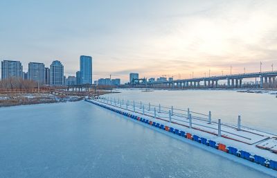 雪后的外滩湿地