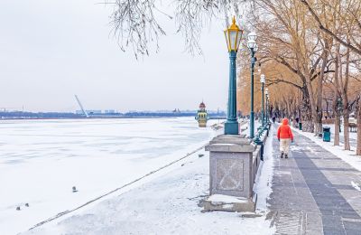 雪后的松花江畔 九站公园