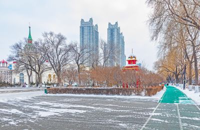 雪后的松花江畔 九站公园