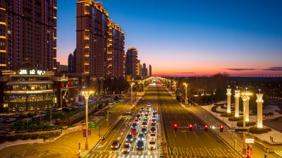冬季群力音乐长廊友谊西路阳明滩湿地夜景