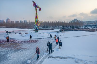 雪后的丁香公园