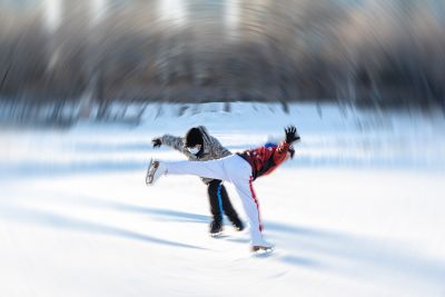 体育公园群众上冰雪 滑冰 与冰雪共舞