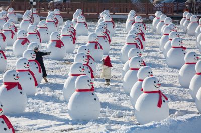 严家岗农场八百雪人迎客来
