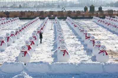 严家岗农场八百雪人迎客来