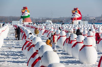 严家岗农场八百雪人迎客来