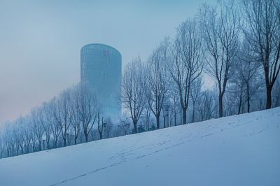何家沟入江口雾凇图 （1月份照片）