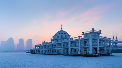 何家沟入江口雾凇图 （1月份照片）