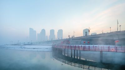 何家沟入江口雾凇图 （1月份照片）