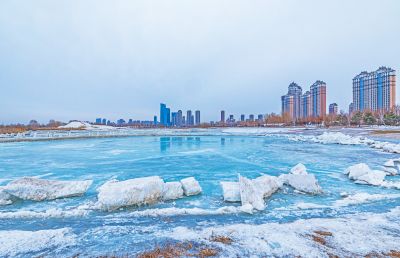 群力外滩湿地残冰