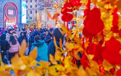 中央大街夜景游客如织（1月30日） 