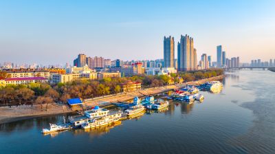 航拍松花江 九站公园