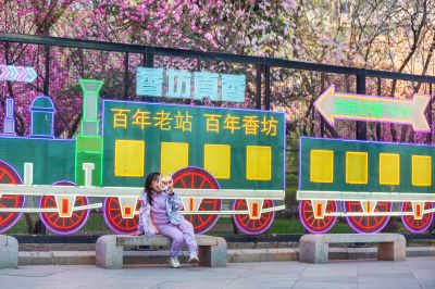 榆叶梅盛开的香坊火车站